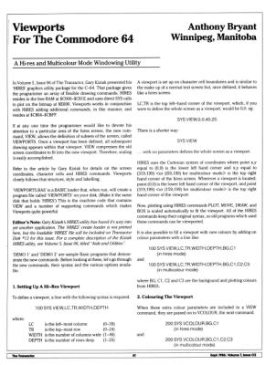 [Viewports for the Commodore 64: A Hi-res and Multicolour Mode Windowing Utility (1/5)]