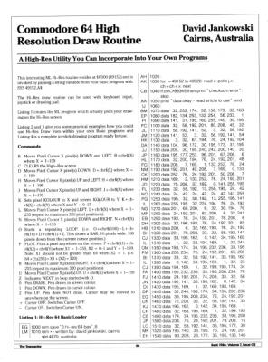 [Commodore 64 High Resolution Draw Routine: A High-Res Utility You Can Incorporate Into Your Own Programs (1/2)]